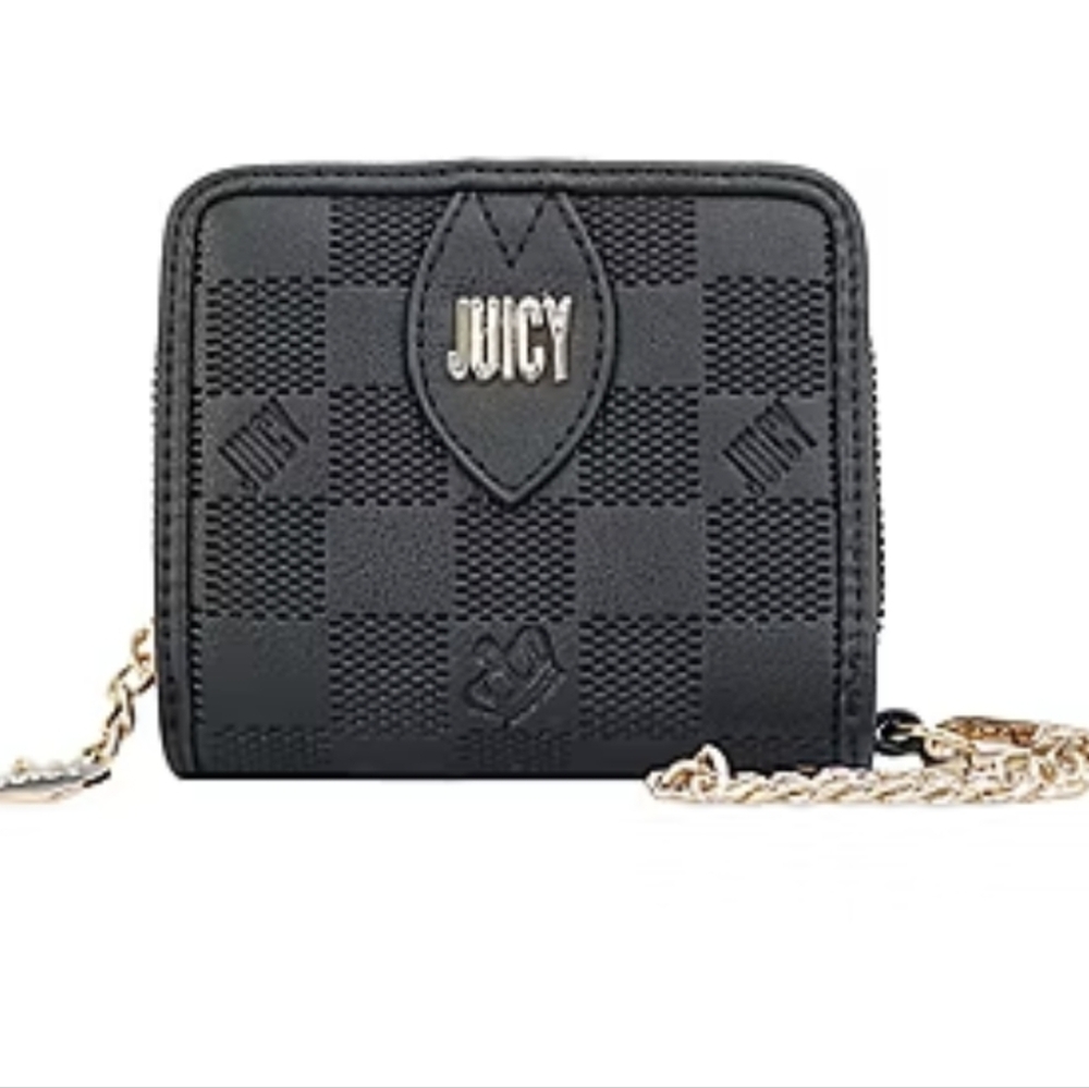 Juicy By Juicy Couture Checkmate Satchel & matching zip around wallet NWT. 2 Set - Picture 6 of 16